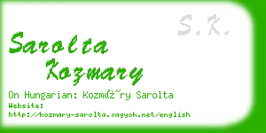 sarolta kozmary business card